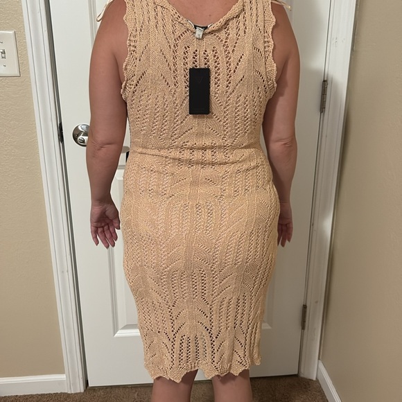 Guess Crochet Knit Dress in Peach - Picture 9 of 9